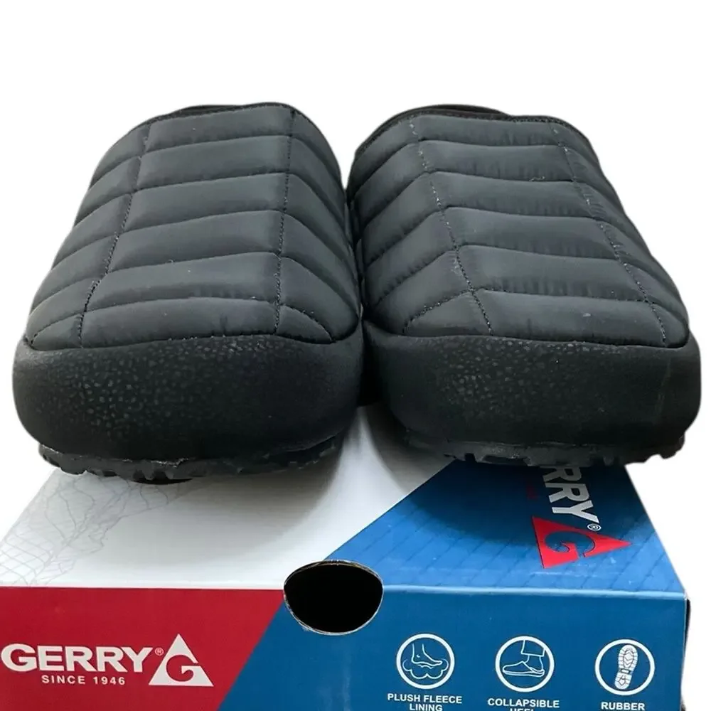Gerry Men’s Black Quilted Slip-Ons Collapsible Heel Size 9 NEW NIB